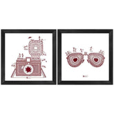 Ethnic Design Travel Printed Set of 2 Poster Frames